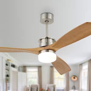 52 in. LED Standard Indoor Brushed Nickel Reversible Ceiling Fan with LED Light Kit and Remote