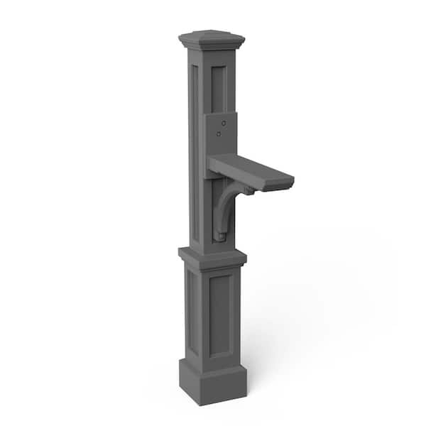 Mayne Newport Plus Decorative Polyethylene Mailbox Post, Graphite Grey