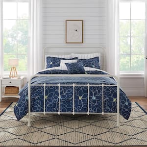 Kaylee 7-Piece Navy Floral Twin/Twin XL Bed in a Bag Bedding Set