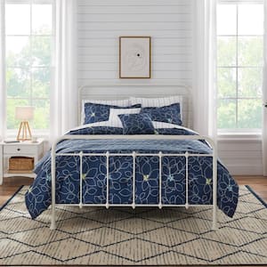 Kaylee 9-Piece Navy Floral Full/Queen Bed in a Bag Bedding Set