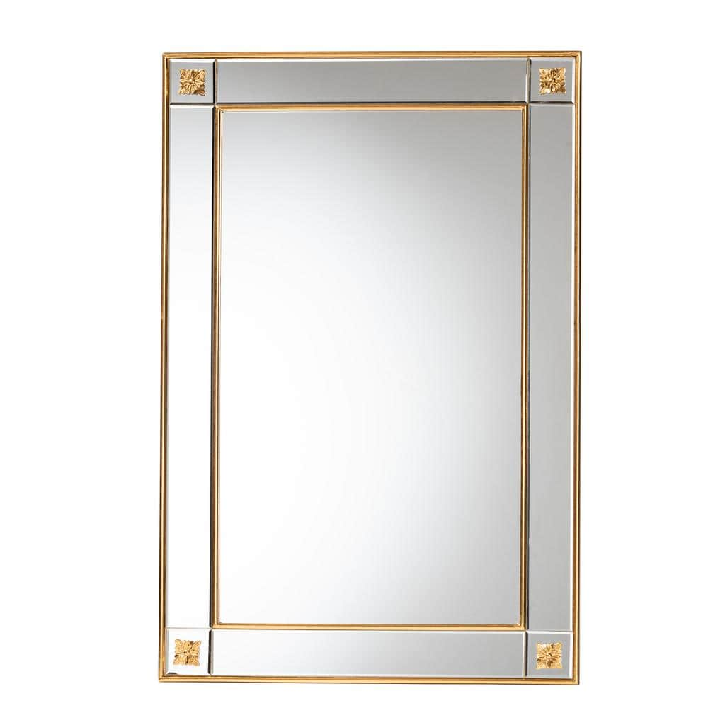 Baxton Studio Iara Glam 28 in. W x 42 in. H Gold Rectangle Framed