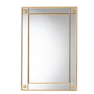 Iara Glam 28 in. W x 42 in. H Gold Rectangle Framed Mirror