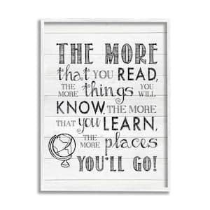 "More You Read Quote Rustic Pattern" by Lettered and Lined Framed Print Typography Texturized Art 11 in. x 14 in.