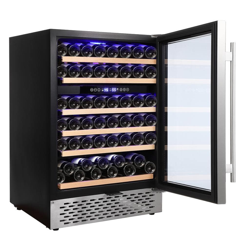 51-Bottle Wine Cooler Refrigerator, Built-in Or Freestanding Dual Zone ...