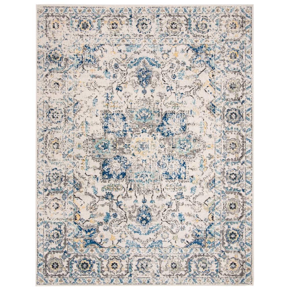 SAFAVIEH Madison Gray/Ivory 8 ft. x 10 ft. Distressed Border Area Rug  MAD603F-8 - The Home Depot