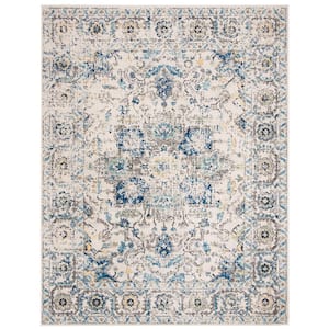 Madison Gray/Ivory 8 ft. x 10 ft. Distressed Border Area Rug