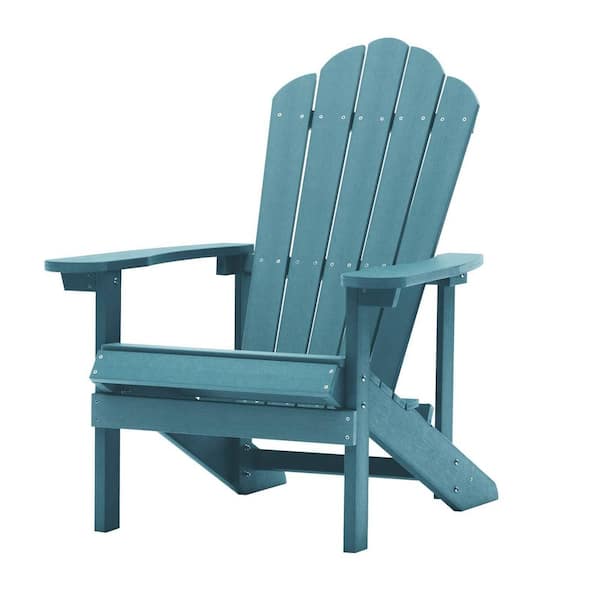 Huluwat Lake Blue High-Quality Polystyrene Reclining Plastic Outdoor Patio Adirondack Chair