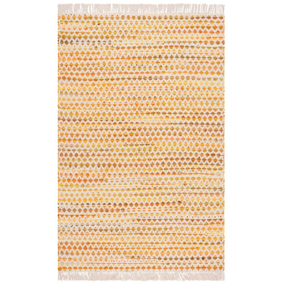 Montauk 6 ft. x 9 ft. Yellow/Ivory Striped Geometric Fringe Area Rug price history on PriceWatchPro