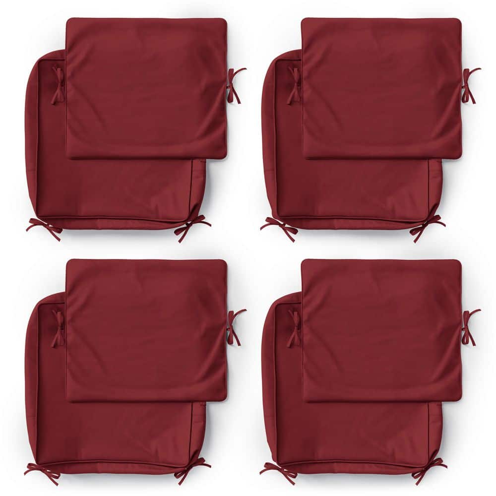 22 in. x 22 in. Slipcover Replacement Outdoor Waterproof Seat and Back Cover Set for Chair and Sofa Burgundy (4-Pack) price history on PriceWatchPro
