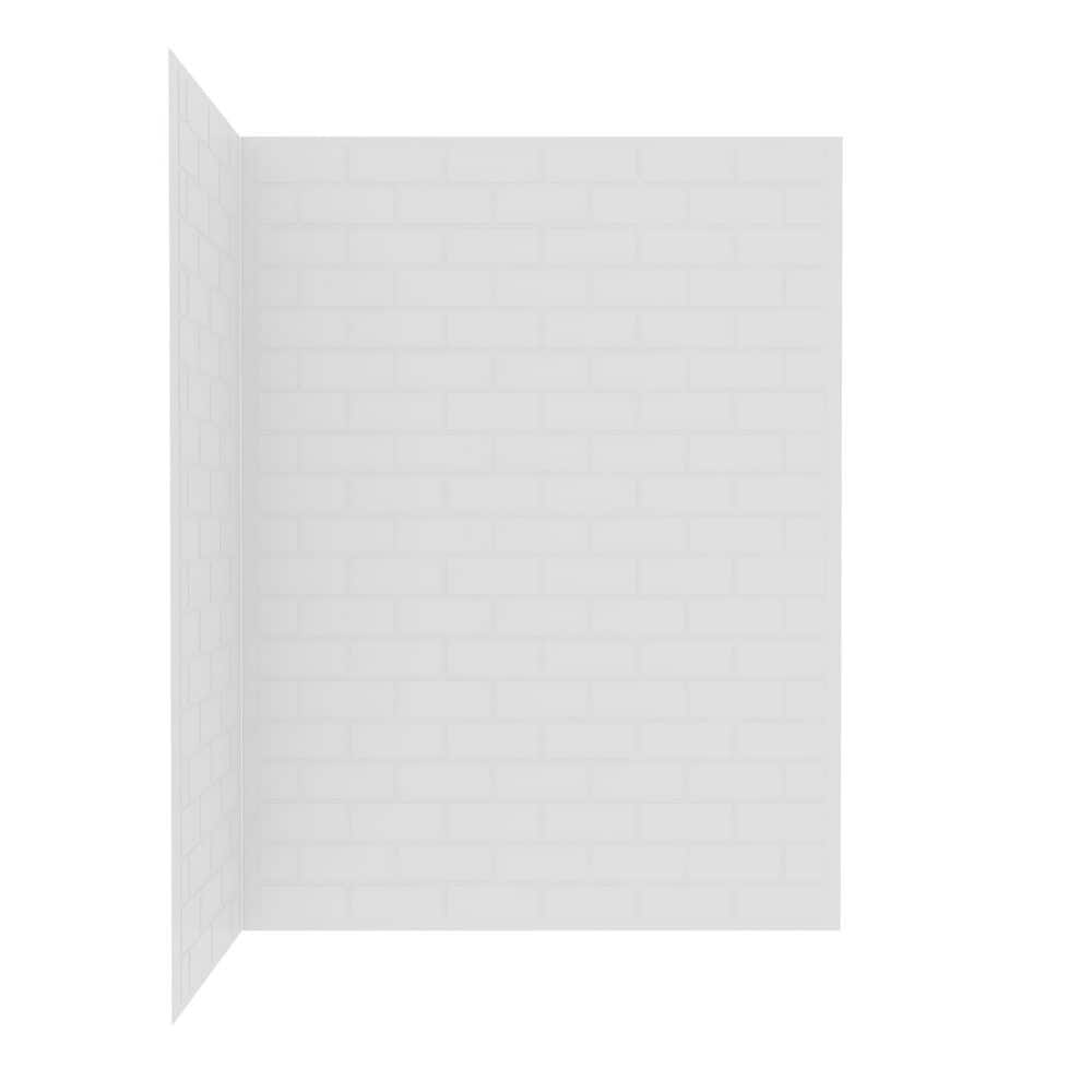 DSH-1380-142 34 in. L x 42 in. W x 76 in. H 2-Piece Glue-Up Corner Shower Wall Surround in White Tile Finish price history on PriceWatchPro
