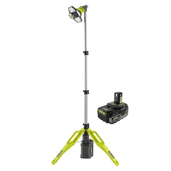 Hybrid Tri-Power Tripod Light with ONE+ 18V 4.0 Ah HIGH PERFORMANCE EDGE Battery
