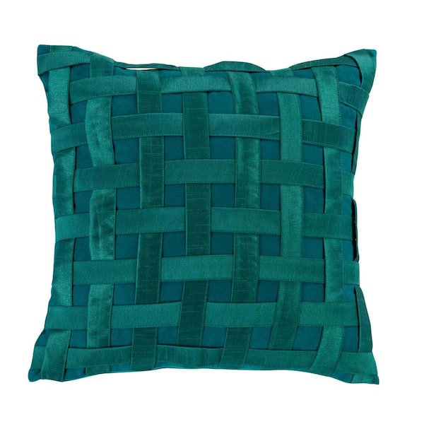 DONNA SHARP Dizzy Blue Polyester 16 in. x 16 in. Decorative Throw Pillow