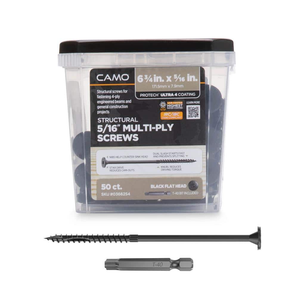 5/16 in. x 6-3/4 in. Star Drive Flat Head Multi-Purpose + Multi-Ply Structural Wood Screw - Exterior Coated (50-Pack) price history on PriceWatchPro
