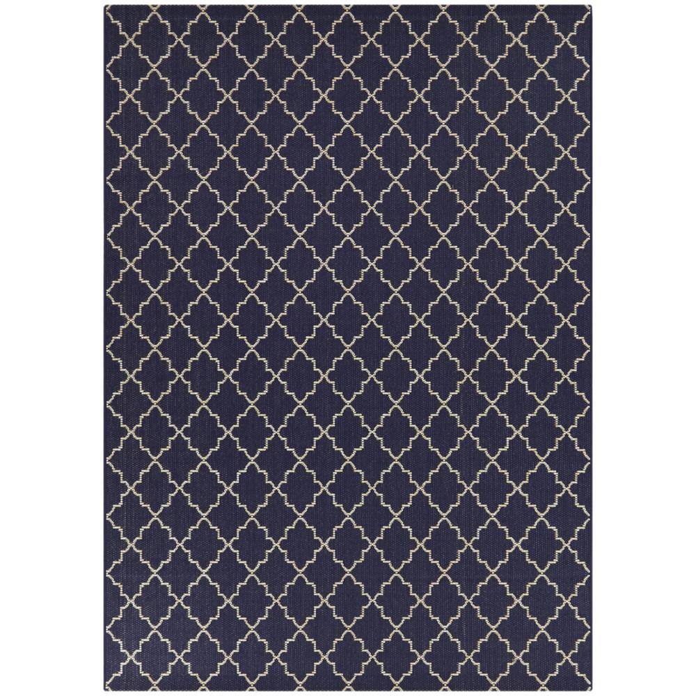 Germaine Navy Blue 8 ft. x 10 ft. Trellis Indoor/Outdoor Area Rug