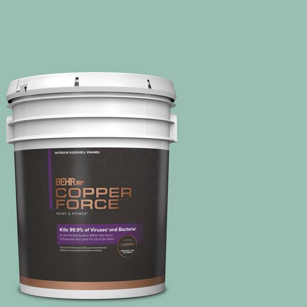 COPPER FORCE 5 gal. #PPU12-07 Spring Stream Eggshell Enamel Virucidal and Antibacterial Interior Paint & Primer