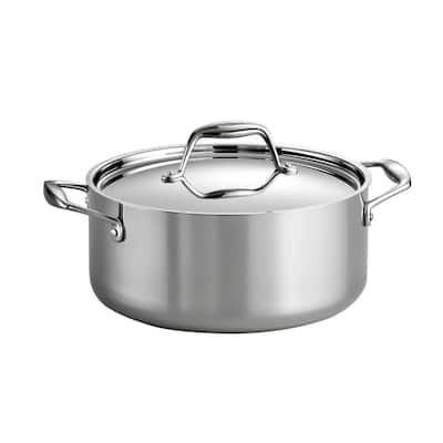 Gourmet Tri-Ply Clad 5 qt. Round Stainless Steel Dutch Oven with Lid
