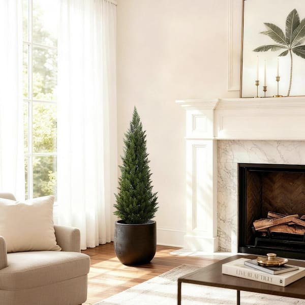 Vitalismo 2 Sets Green Plants 4 ft. Artificial Topiary Cedar Tree
