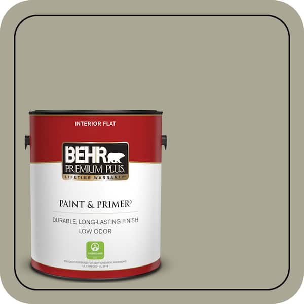 BEHR PREMIUM PLUS 1 gal. #N350-4 Jungle Camouflage Flat Low Odor Interior Paint & Primer