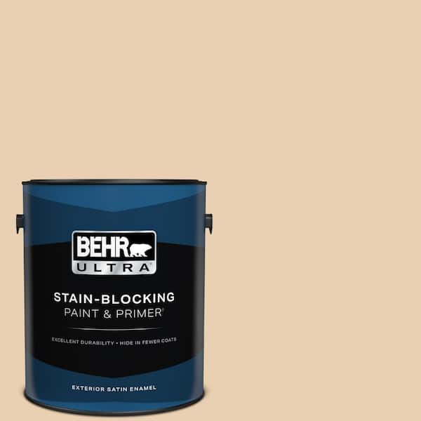 BEHR ULTRA 1 gal. #S290-2 White Bean Hummus Satin Enamel Exterior Paint & Primer