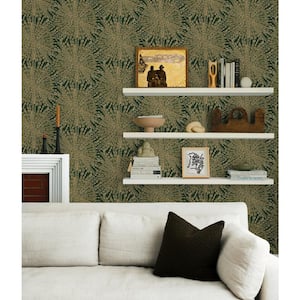 Emerald Green Sunburst Peel and Stick Wallpaper Sample