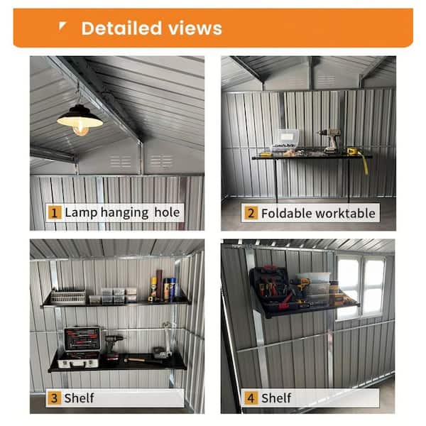 10 ft. W x 12 ft. D Metal Tool Shed with Lockable Doors and Window