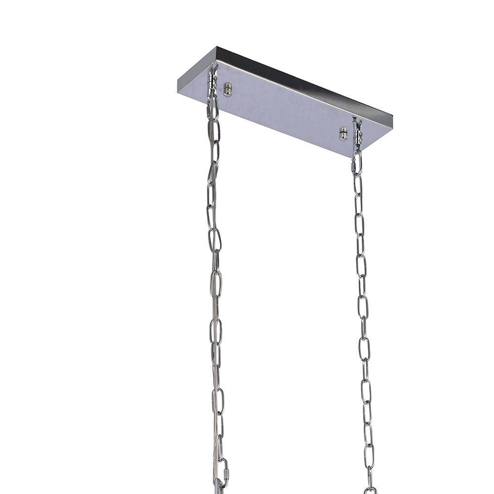 Chrome Rectangular Crystal Chandelier with Adjustable Chain