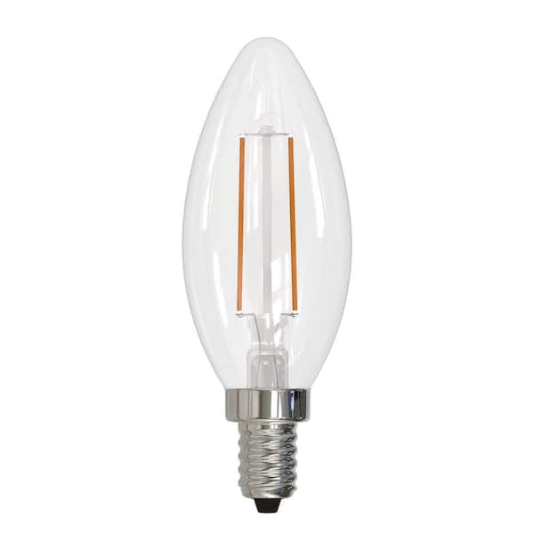 Bulbrite 40 - Watt Equivalent Warm White Light B11 (E12) Candelabra Screw Base Dimmable Clear 2700K LED Light Bulb (4-Pack)