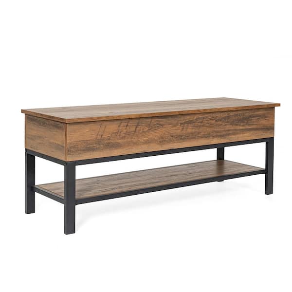 TAYLOR + LOGAN Rustic Oak Dining Bench 47.25 in .