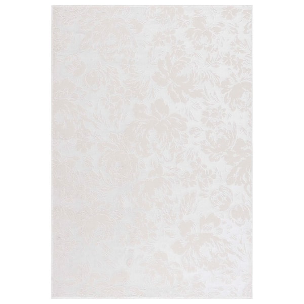 Saylor 5 ft. x 8 ft. Ivory Solid Leaf Area Rug