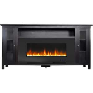 Somerset 70 in. Electric Fireplace TV Stand in Dark Brown