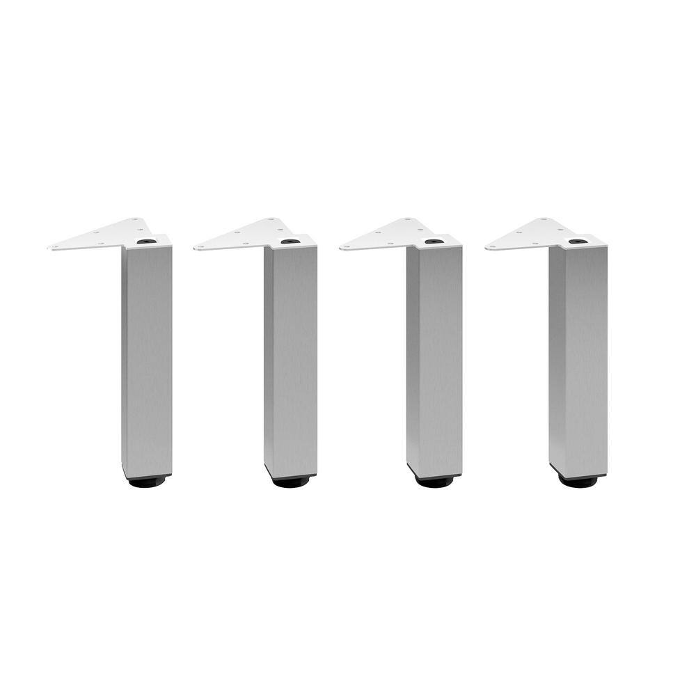 (4-Pack) 9 13/16 in. (250 mm) Stainless Steel Metal Square Furniture Leg with Leveling Glide price history on PriceWatchPro