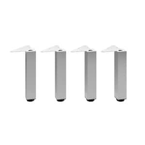 9 13/16 in. (250 mm) Stainless Steel Metal Square Furniture Leg with Leveling Glide (4-Pack)