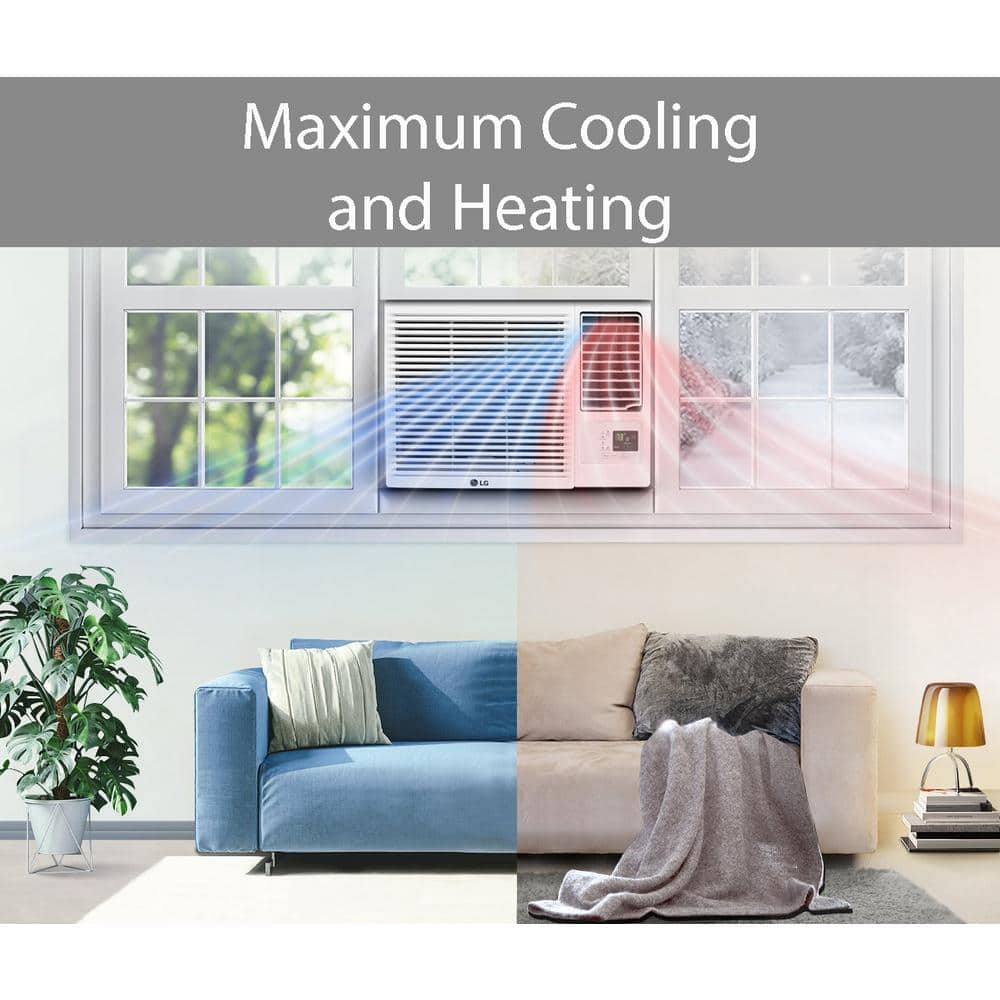 LG 12,200 BTU White Smart Window Air Conditioner with Heater and Wi-Fi