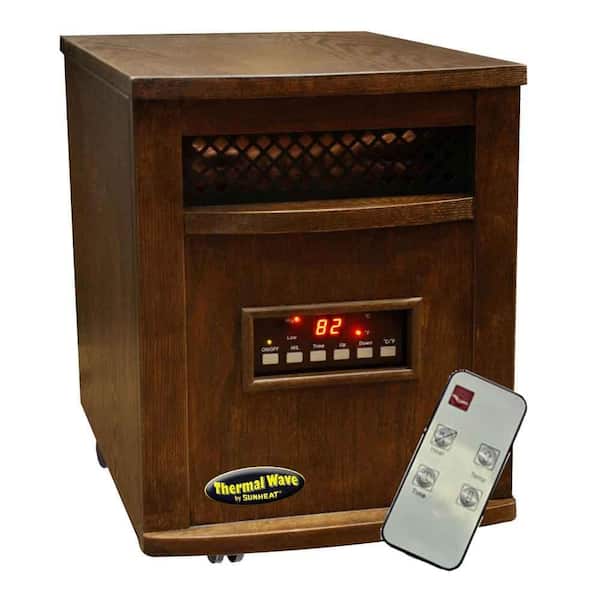 SUNHEAT 17.5 in. 1500-Watt Infrared Electric Portable Heater with Remote Control - Espresso