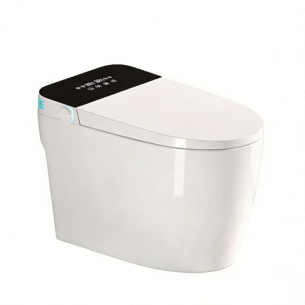 Elongated Bidet Toilet 1.28 GPF in White with Heated Seat, Auto Open/Close, Warm Water Bidet, Warm Air Dryer