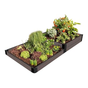1 in. Series 4 ft. x 8 ft. x 11 in. Weathered Wood Terraced Raised Garden Bed