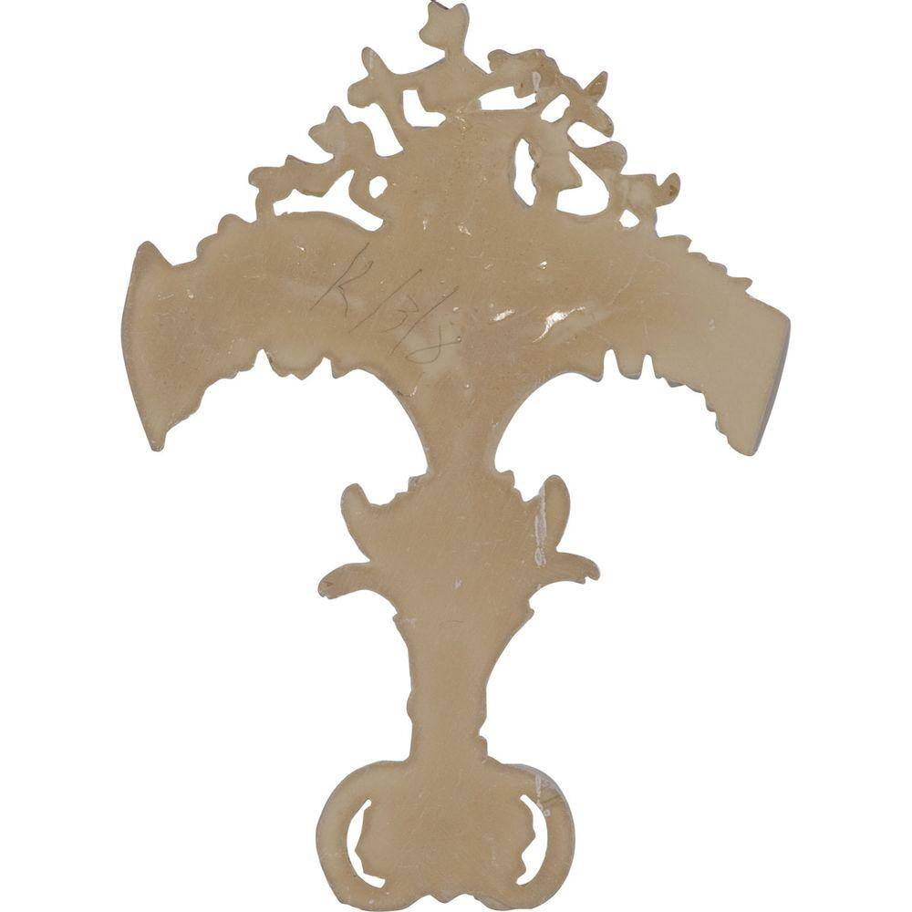 White Polyurethane Floral Scroll Onlay 12'' x 9''