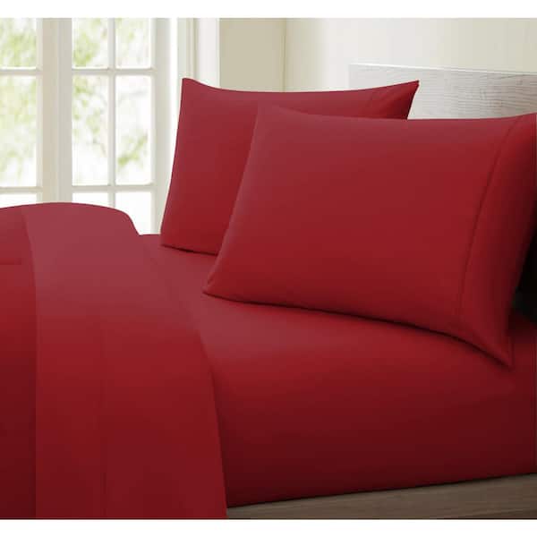 Unbranded Luxurious Collection Burgundy 1000-Thread Count 100% Cotton California King Sheet Set