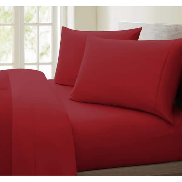 Unbranded Luxurious Collection Burgundy 1000-Thread Count 100% Cotton King Sheet Set