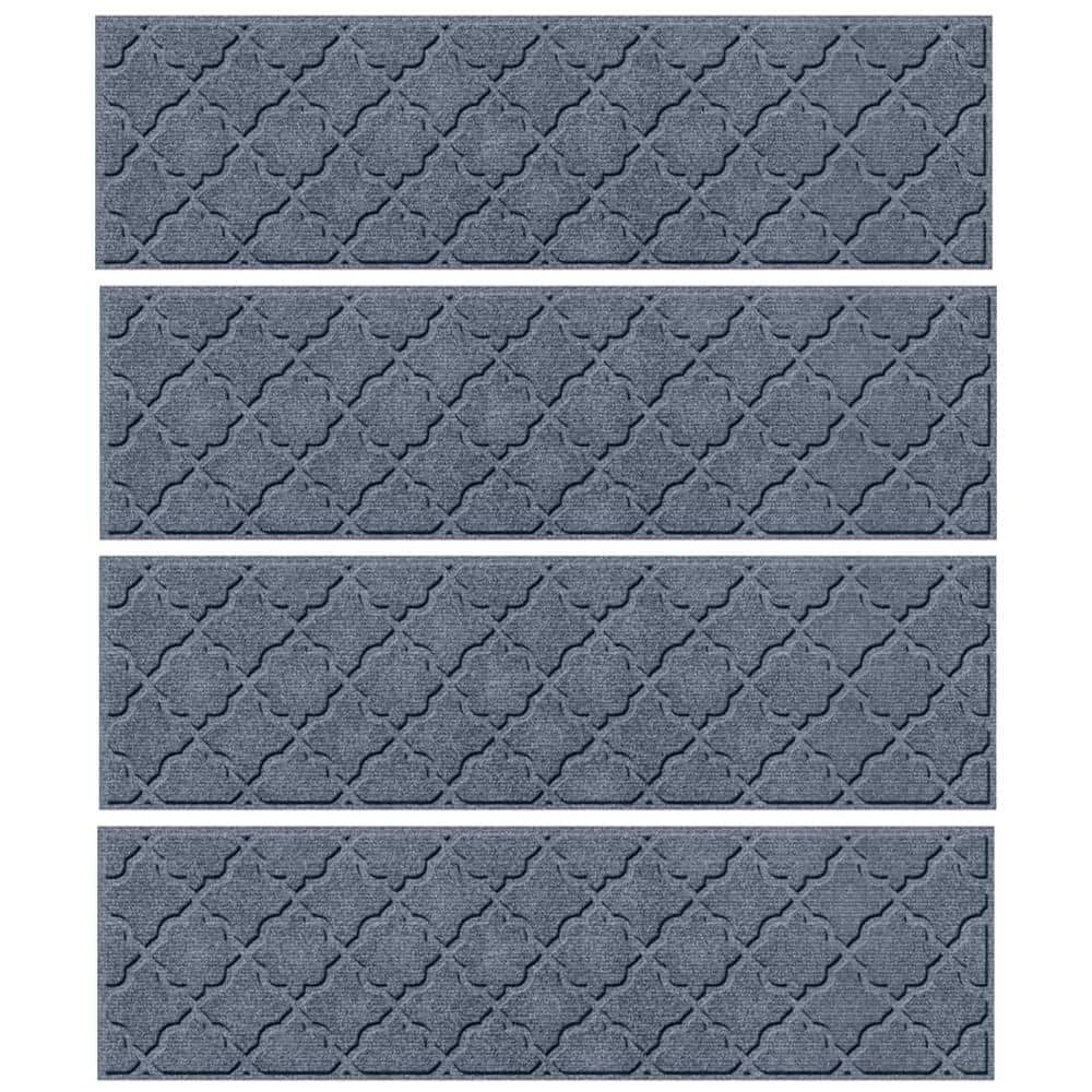 Waterhog Cordova Bluestone 8.5 in. x 30 in. PET Polyester Indoor Outdoor St