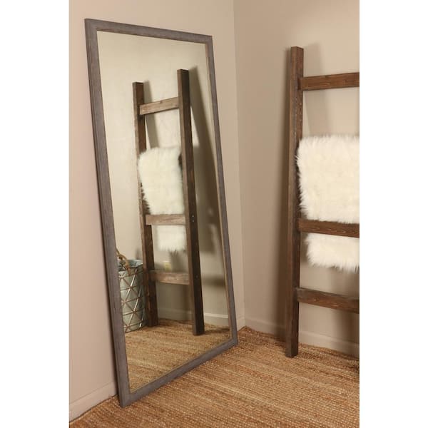 BrandtWorks 29 in. W x 63 in. H Rectangle Framed Charcoal Gray Mirror