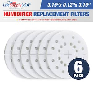 Humidifier Filter Replacement Anti-Mineral Pad Compatible with Air-O-Swiss Humidifier, AOS A451 S450 (6-Pack)