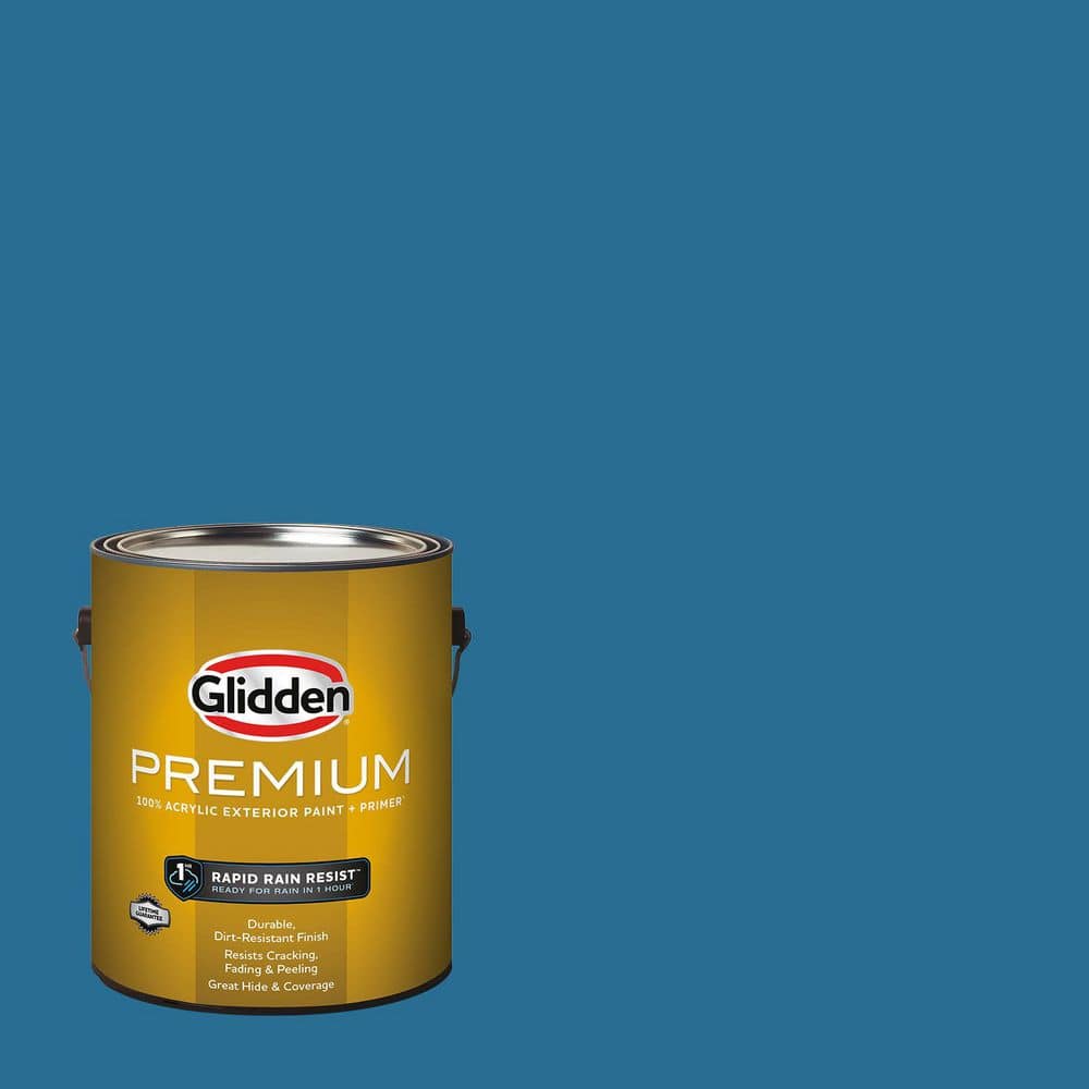 Glidden Premium 1 gal. Blue Oasis PPG1158-6 Flat Exterior Latex