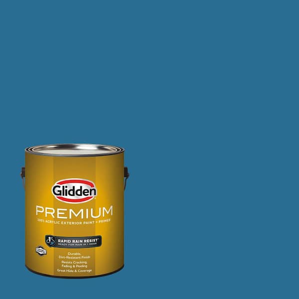 Glidden Premium 1 gal. Blue Oasis PPG1158-6 Flat Exterior Latex