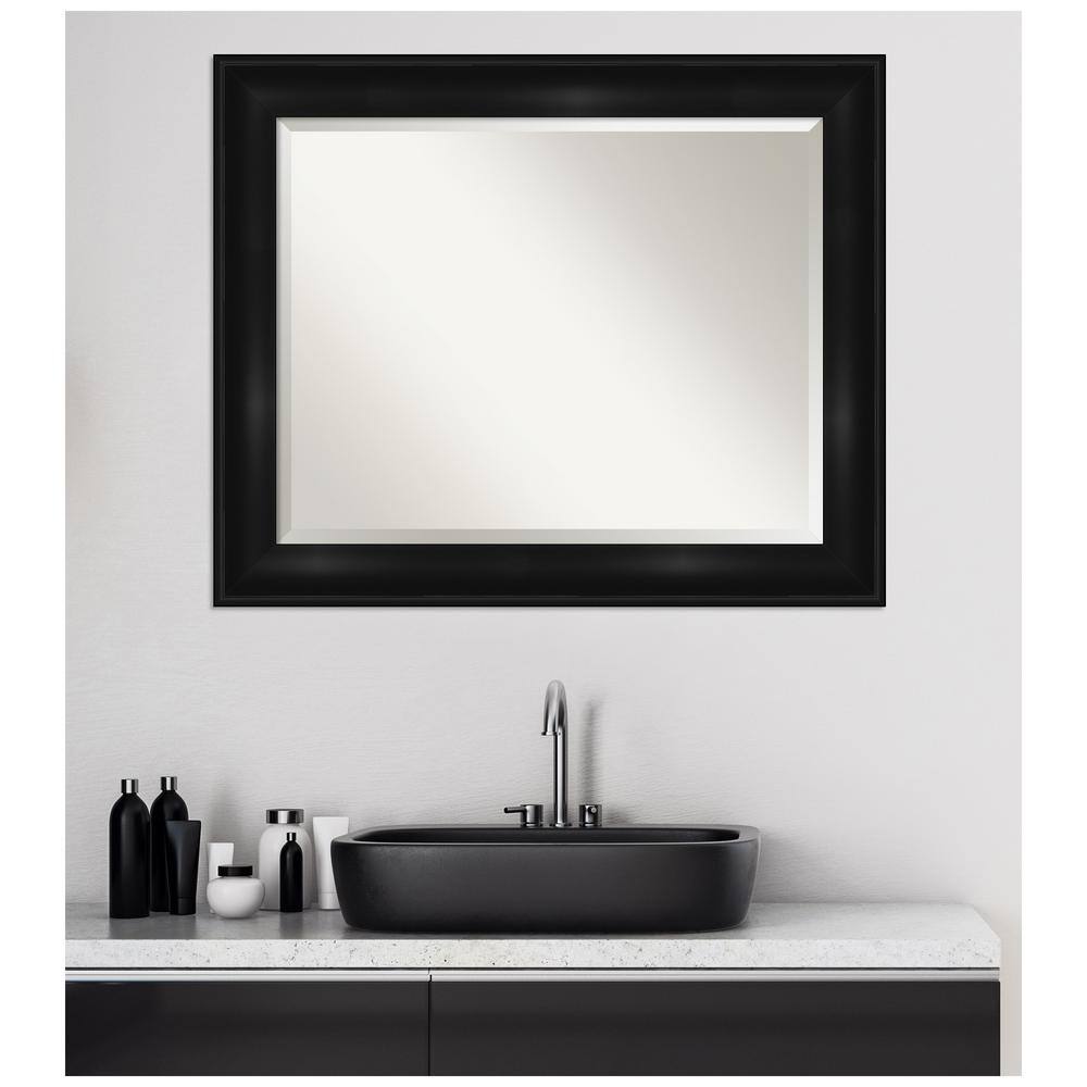 Grand Black Frame Rectangular Vanity Wall Mirror 34"x28"