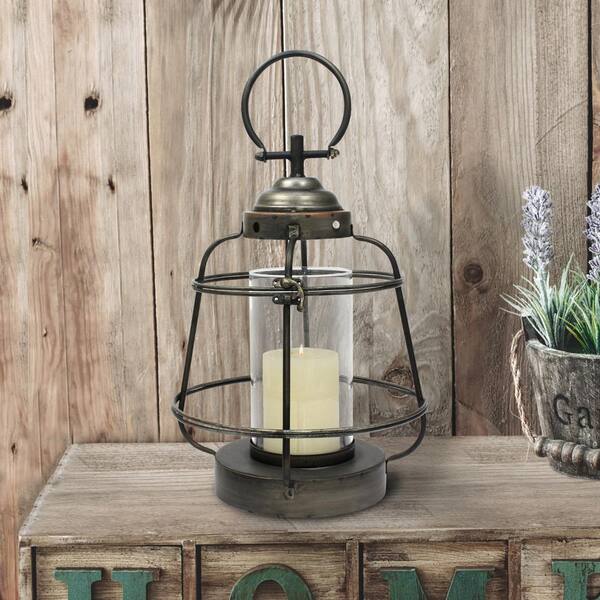 Stonebriar Collection Silver Candle Operated Metal Lantern
