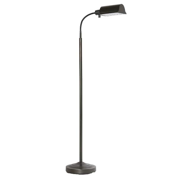DAYLIGHT24 61 in. Elegant Blackened Bronze Finish Arc Floor Lamp 30 LEDs Natural Daylight Dimmable Adjustable Gooseneck Cordless