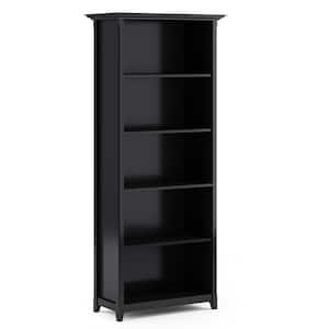 Amherst 70 in. H Black Wooden 5-Shelf Bookcase and Storage Accent Unit