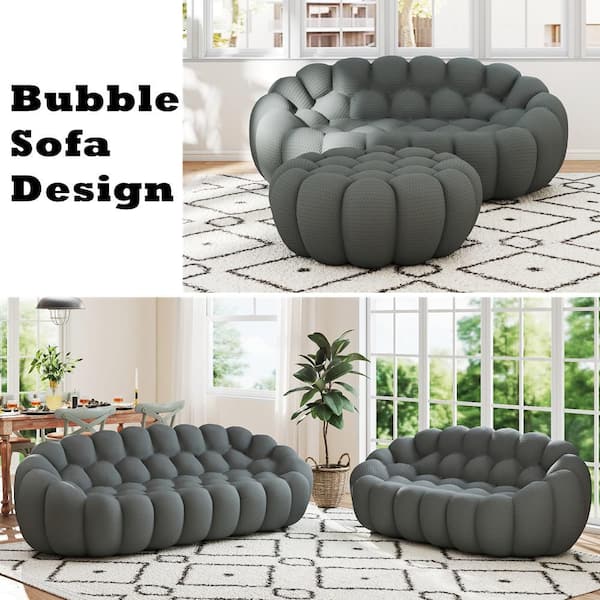 Magic Home Oversized Bubble Loveseat 79 in. Armless Mesh Fabric 2