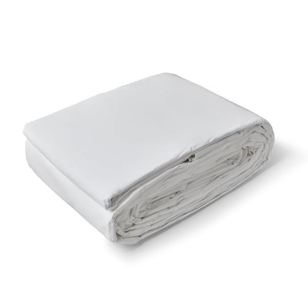 30 ft. x 50 ft. White 6 Mil Heavy Duty Plastic Poly Tarp, Waterproof, Tear-Resistant, Reinforced Edges for Roof Repairs